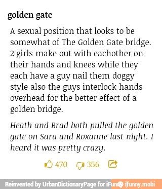 golden gate sex position|8 G